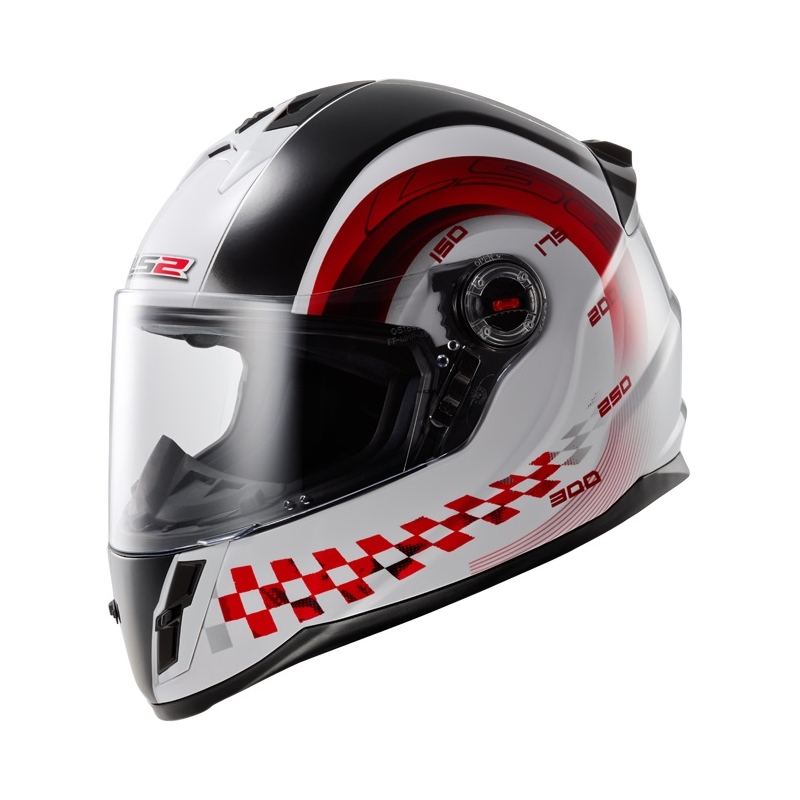 Detská prilba na moto LS2 FF392 Chrono Junior bielo-červená vypredaj