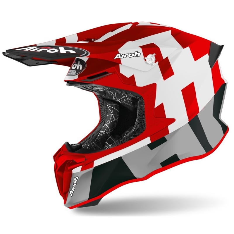 Motokrosová prilba Airoh Twist 2.0 Frame červeno-šedo-biela