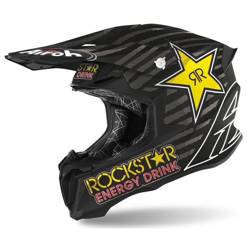 Motokrosová prilba Airoh Twist Rockstar 2021 čierno-bielo-žltá výpredaj
