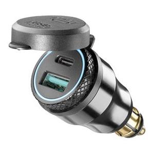 DIN adaptér Interphone s 1 x USB a USB-C výstupom pre motocykle