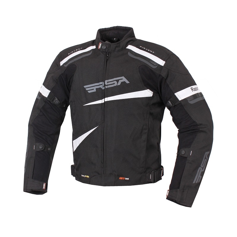 Bunda na moto RSA Razor čierno-biela výpredaj