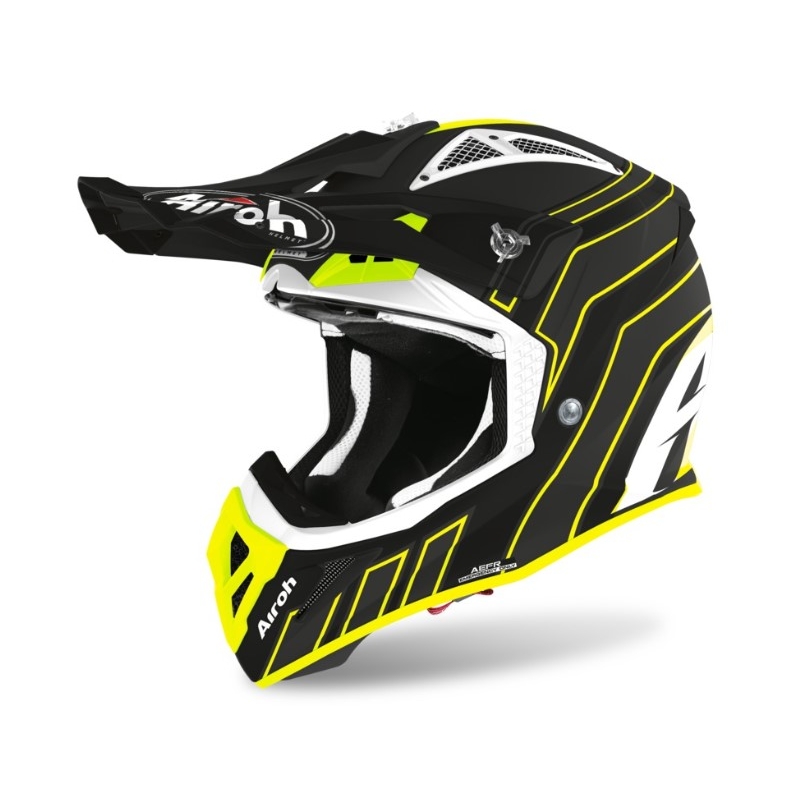 Motokrosová prilba Airoh Aviator Ace Art čierno-fluo žltá