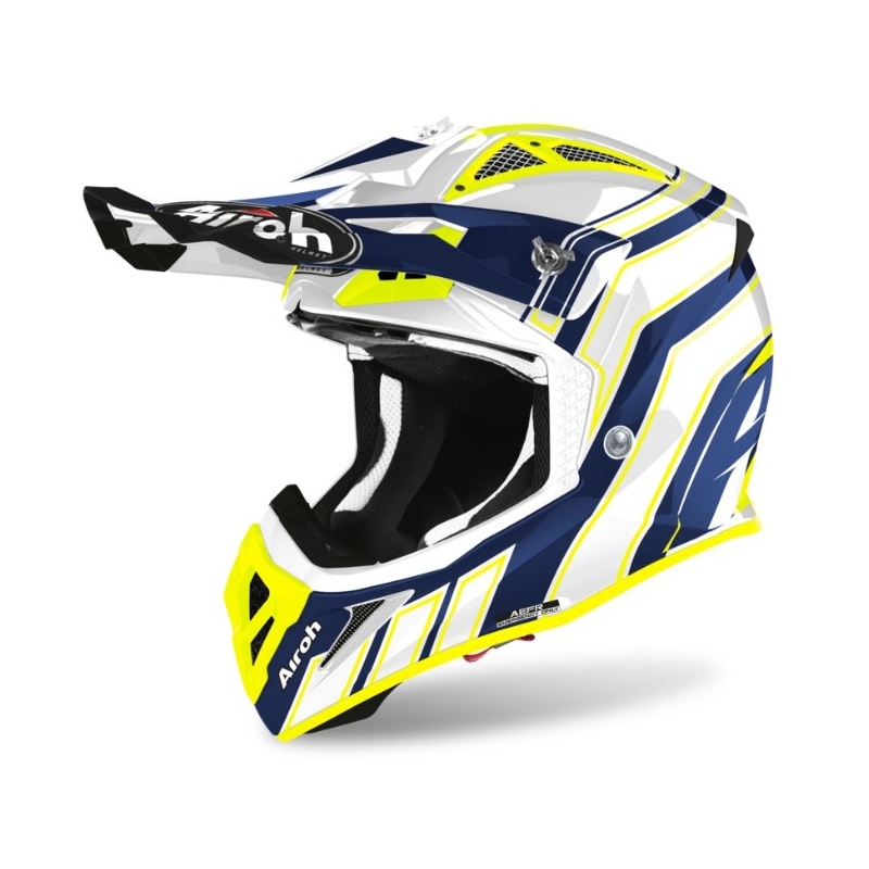 Motokrosová prilba Airoh Aviator Ace Art modro-bielo-fluo žltá 2021