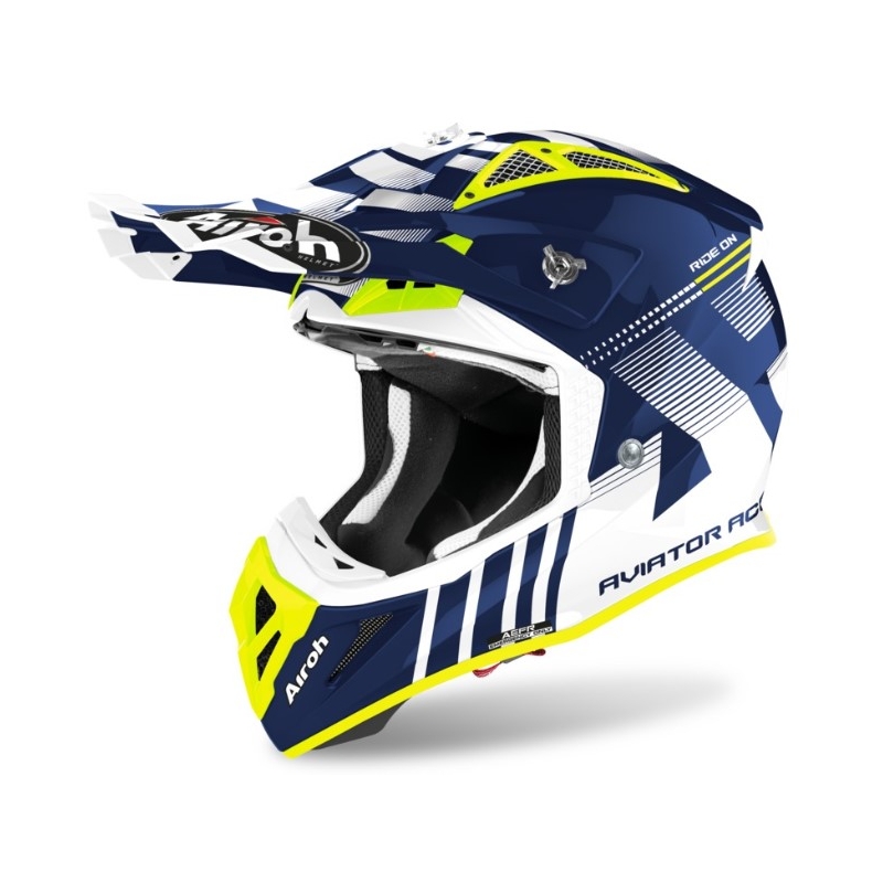 Motokrosová prilba Airoh Aviator Ace Nemesi bielo-modro-fluo žltá