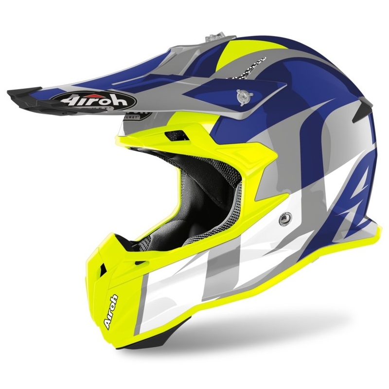 Motokrosová prilba Airoh Terminator Shoot modro-fluo žltá