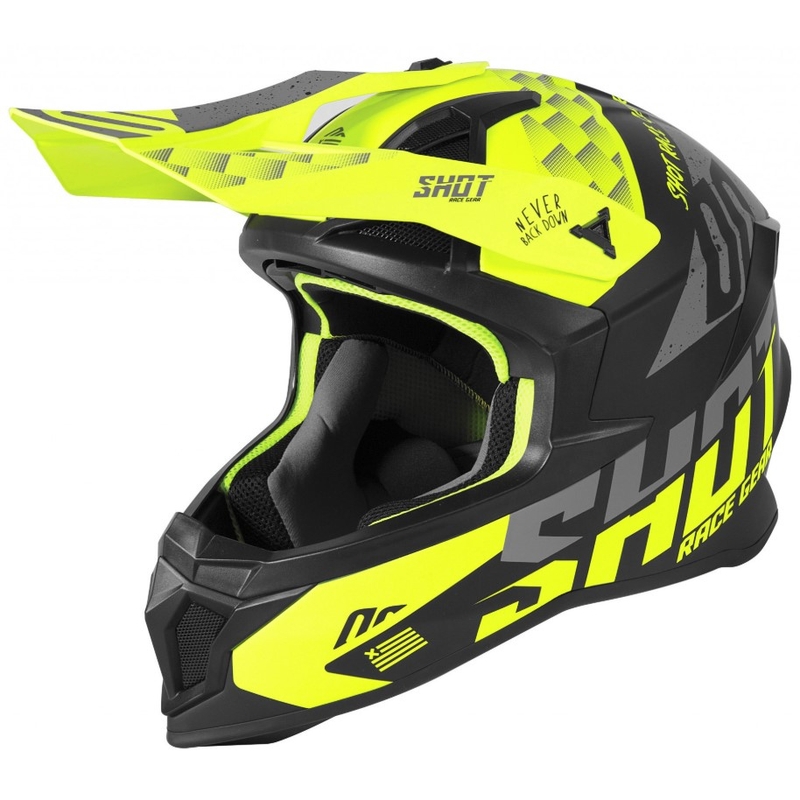 Motokrosová prilba Shot Lite Rush čierno-šedo-fluo žltá