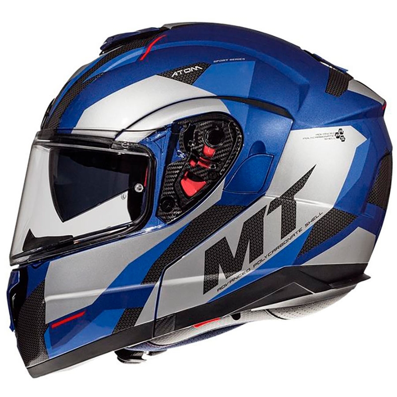 Vyklápacia prilba na motocykel MT Atom SV TRANSCEND E7 modrá výpredaj