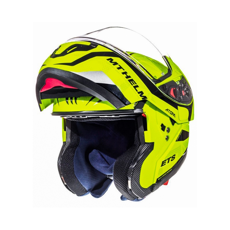 Vyklápacia prilba na motorku MT Atom Divergencia fluo žltá výpredaj