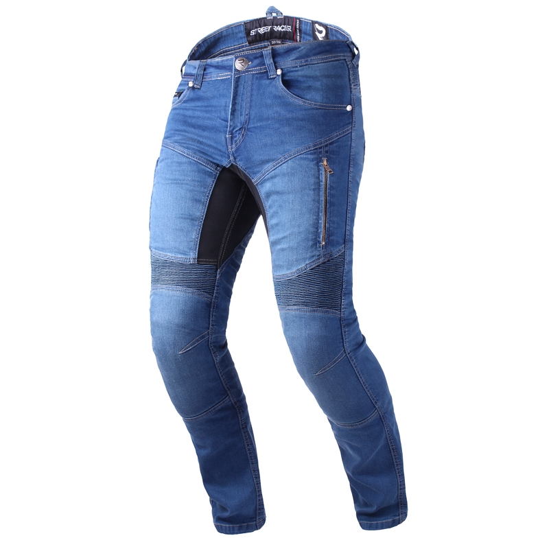 Predĺžené jeansy na motocykel Street Racer Stretch II CE modré