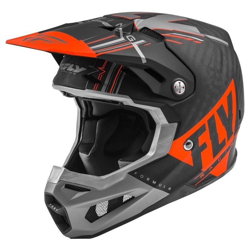 Motokrosová prilba FLY Racing Formula Vector čierno-šedo-oranžová