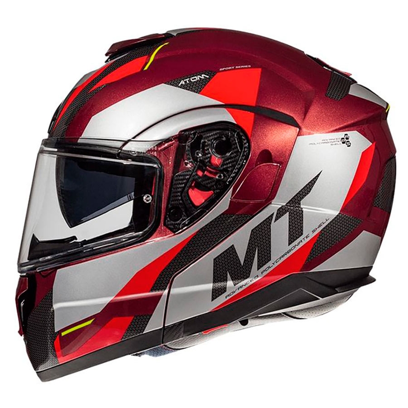 Odklápacia prilba na motocykel MT Atom SV TRANSCEND F5 červená - II. akosť