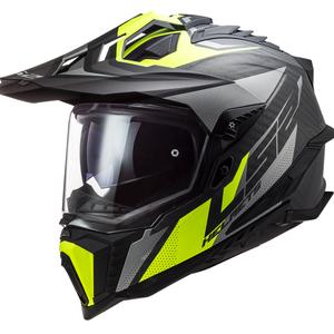 Enduro prilba LS2 MX701 Explorer C Focus čierno-sivo-fluo žltá