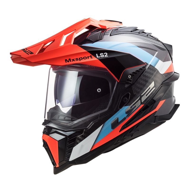 Enduro prilba LS2 MX701 Explorer C Frontier čierno-oranžovo-modrá
