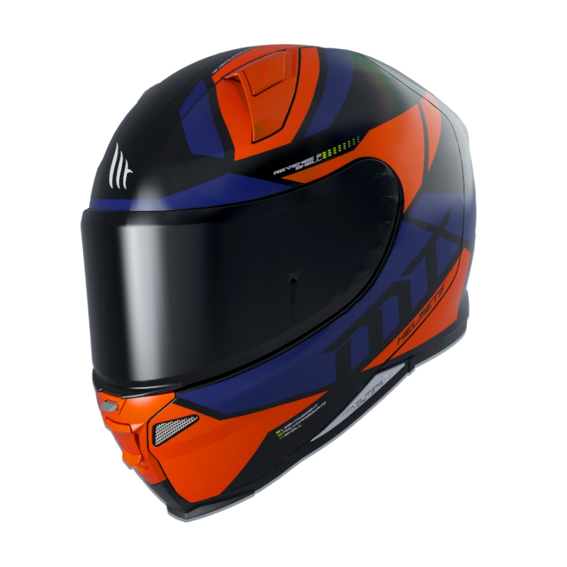 Integrálna prilba na motocykel MT Revenge 2 Scalpel modro-čierno-oranžová výpredaj