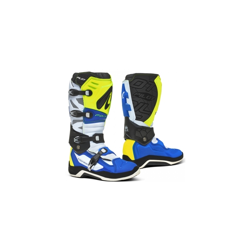 Čižmy na motocykel Forma Pilot modro-bielo-fluo žlté