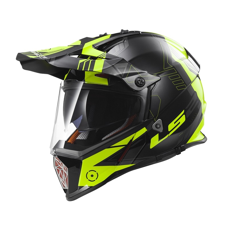 Enduro prilba na motorku LS2 MX436 Pioneer Trigger čierno-žlto-titánová
