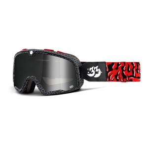 Okuliare 100% BARSTOW House Ind. čierno-červené (zrkadlové strieborné plexi)