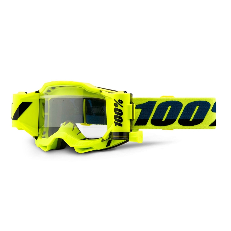 Motokrosové okuliare 100% ACCURI 2 Roll-Off fluo žlté (čiré plexi) výpredaj