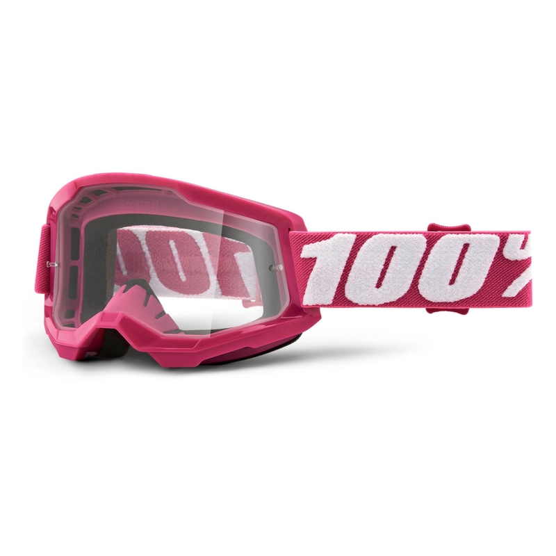 Motokrosové okuliare 100% STRATA 2 Fletcher růžové (čiré plexi)