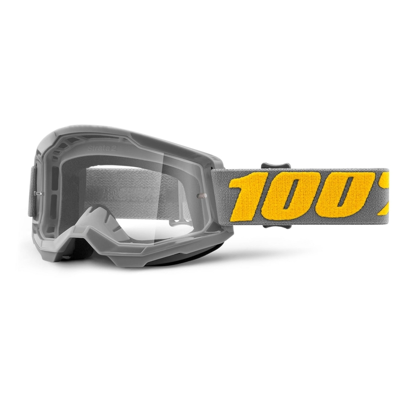 Motokrosové okuliare 100% STRATA 2 Izipizi sivé (čiré plexi)