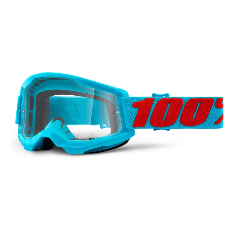 Motokrosové okuliare 100% STRATA 2 Summit tyrkysové (číré plexi)