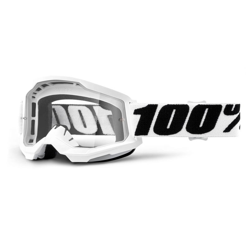 Motokrosové okuliare 100% STRATA 2 Everest biele (číre plexi)
