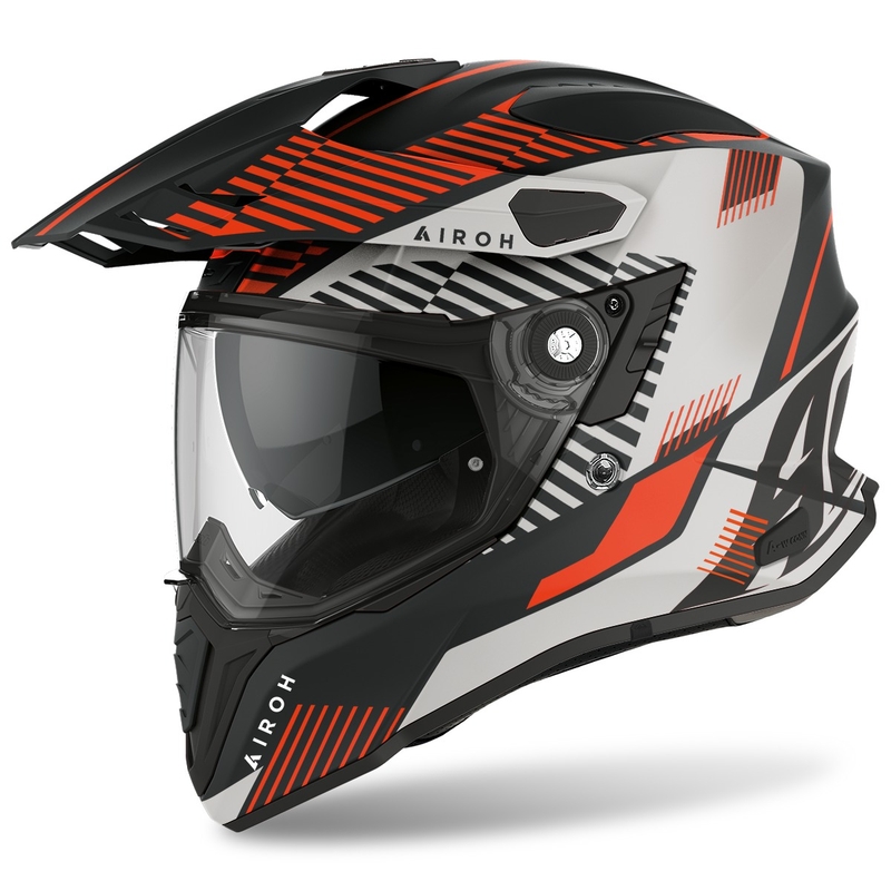 Enduro prilba Airoh Commander Boost 2022 čierno-bielo-oranžová matná výpredaj
