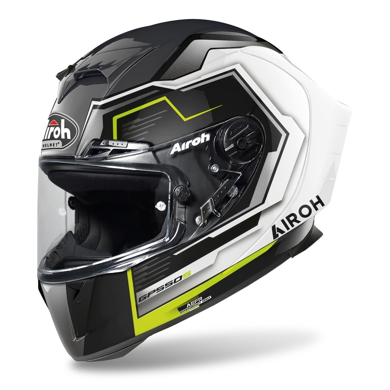 Integrálna prilba na motocykel Airoh GP550 S Rush 2022 bielo-fluo žltá lesklá