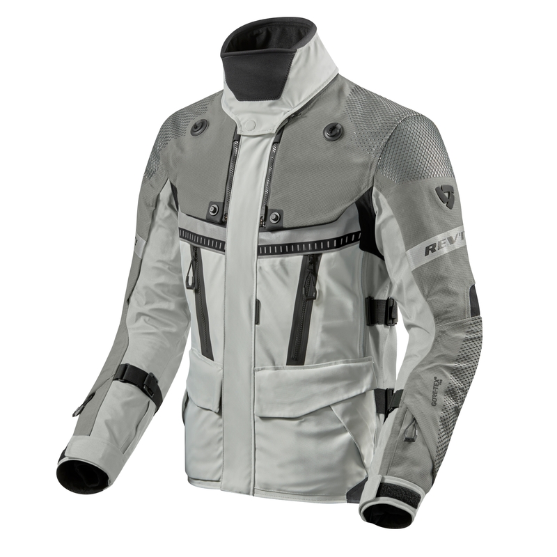 Bunda na motocykel Revit Dominator 3 GTX strieborno-šedá