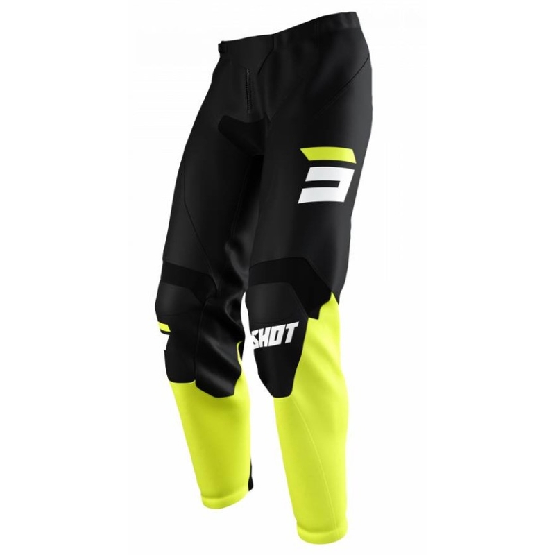 Motokrosové nohavice Shot Raw Burst čierno-fluo žlté výpredaj