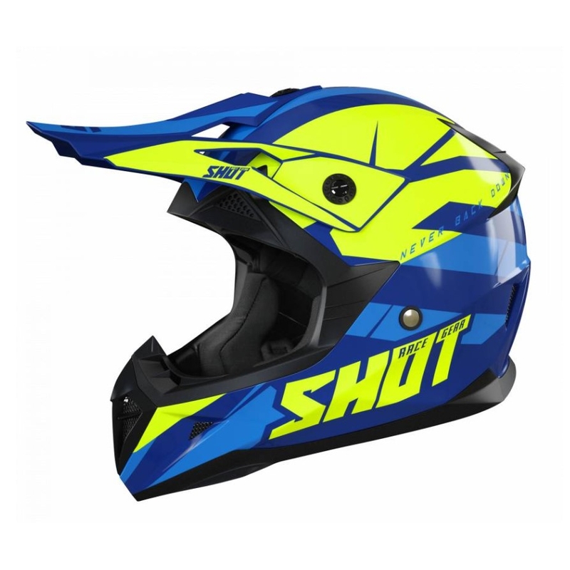 Motokrosová prilba Shot Pulse Revenge modro-fluo žltá