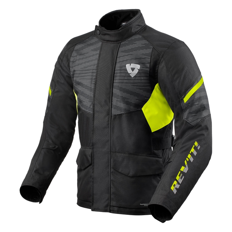 Bunda na motocykel Revit Duke H2O čierno-fluo žltá výpredaj