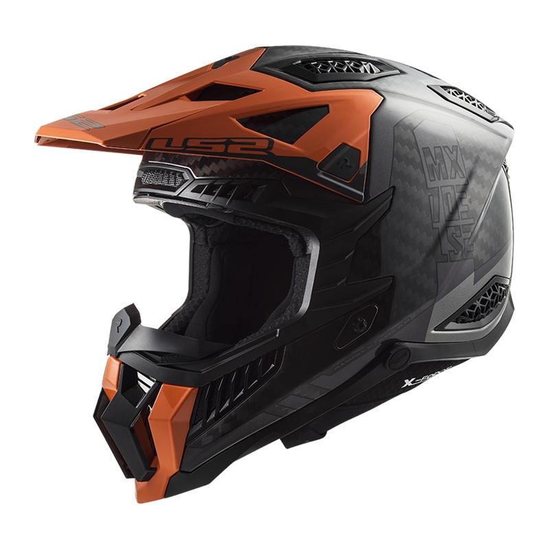 Motokrosová prilba LS2 MX703 X-Force Victory Titanium čierno-oranžová