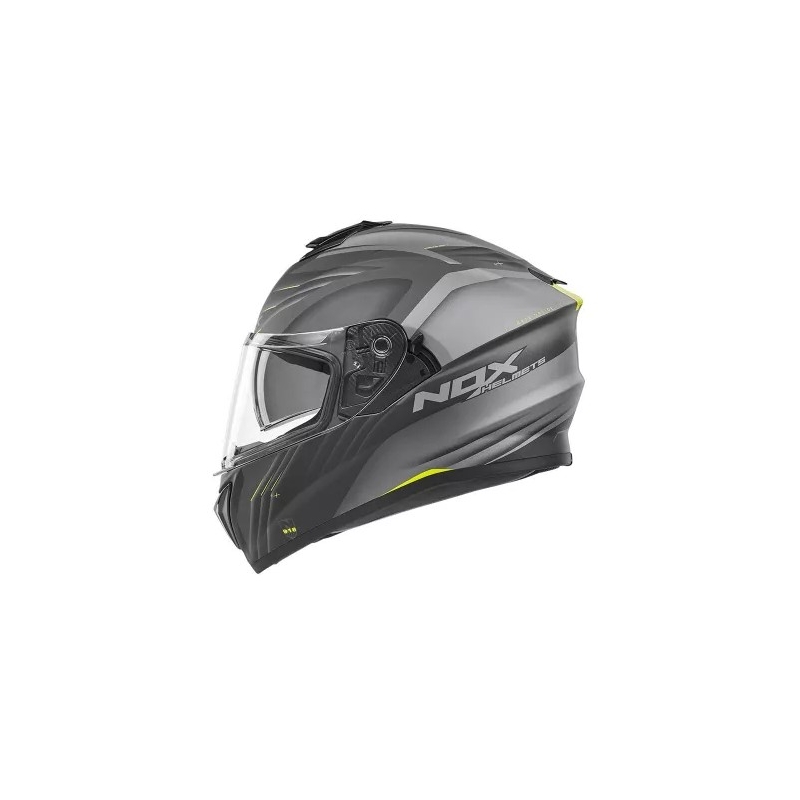 Integrálna prilba na motocykel NOX N918 Upside čierno-sivo-fluo žltá výpredaj