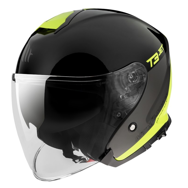 Otvorená prilba na motocykel MT OF504SV Thunder 3 SV Jet Xpert C3 čierno-fluo žltá