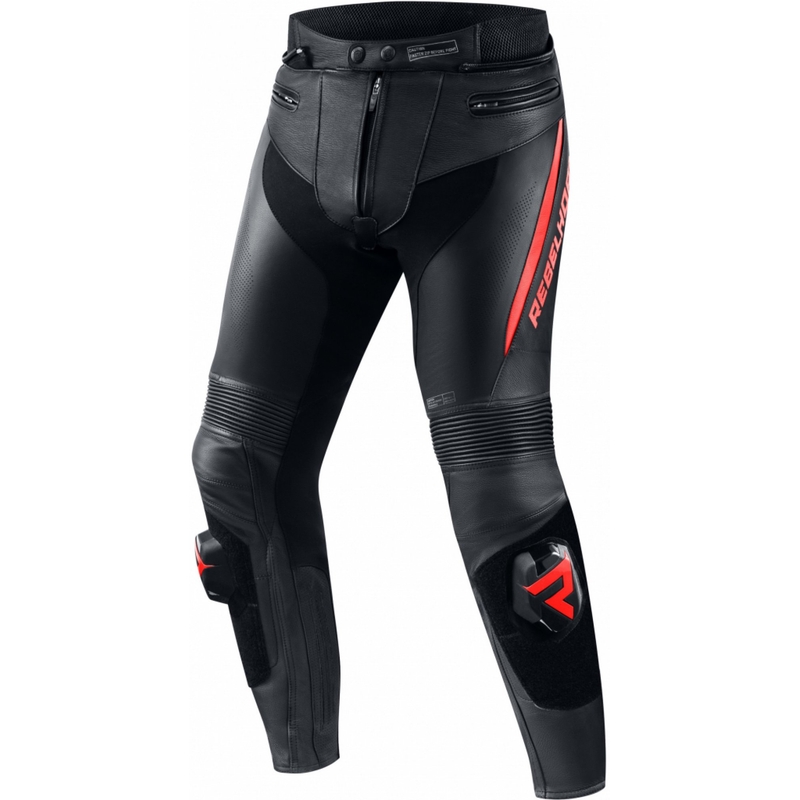 Nohavice na motocykel Rebelhorn Fighter čierno-fluo červené výpredaj