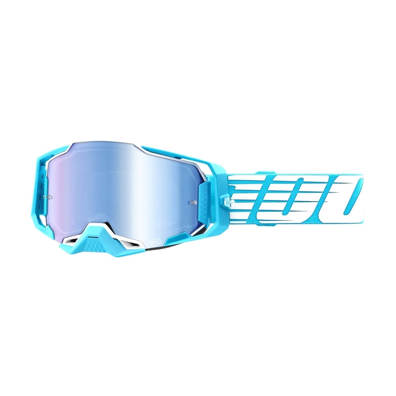 Motokrosové okuliare 100% ARMEGA Oversized Sky tyrkysové (modré plexi)