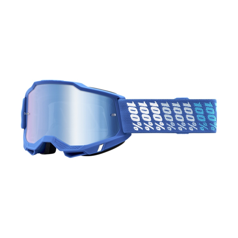 Motokrosové okuliare 100% ACCURI 2 Yarger bielo-modré (modré plexi)