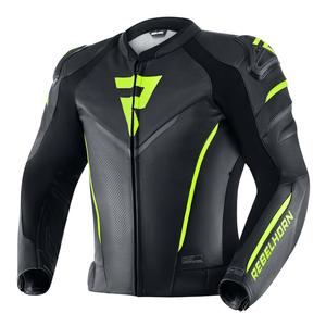Bunda na motocykel Rebelhorn Fighter čierno-fluo žltá výpredaj