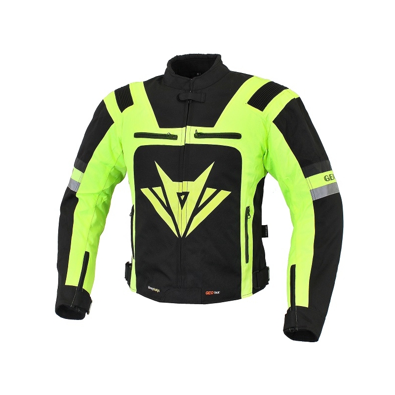 Bunda na moto Gear čierno-fluo žltá vypredaj