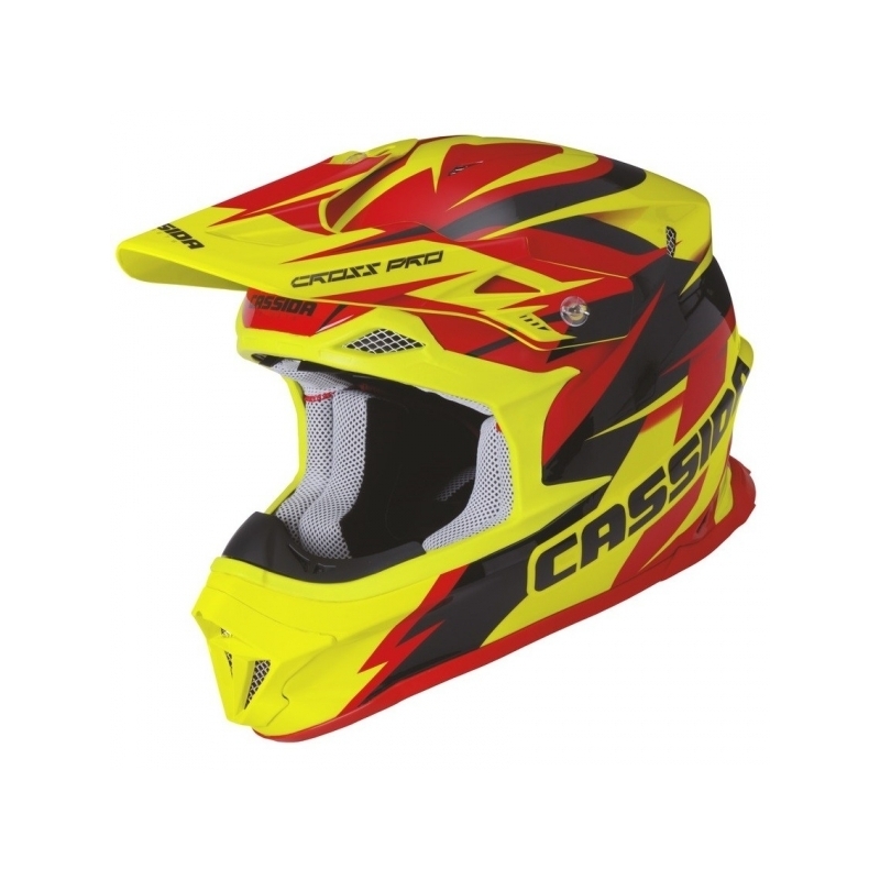 Motokrosová prilba Cassida Cross Pro - červeno / žlto / čierna výpredaj