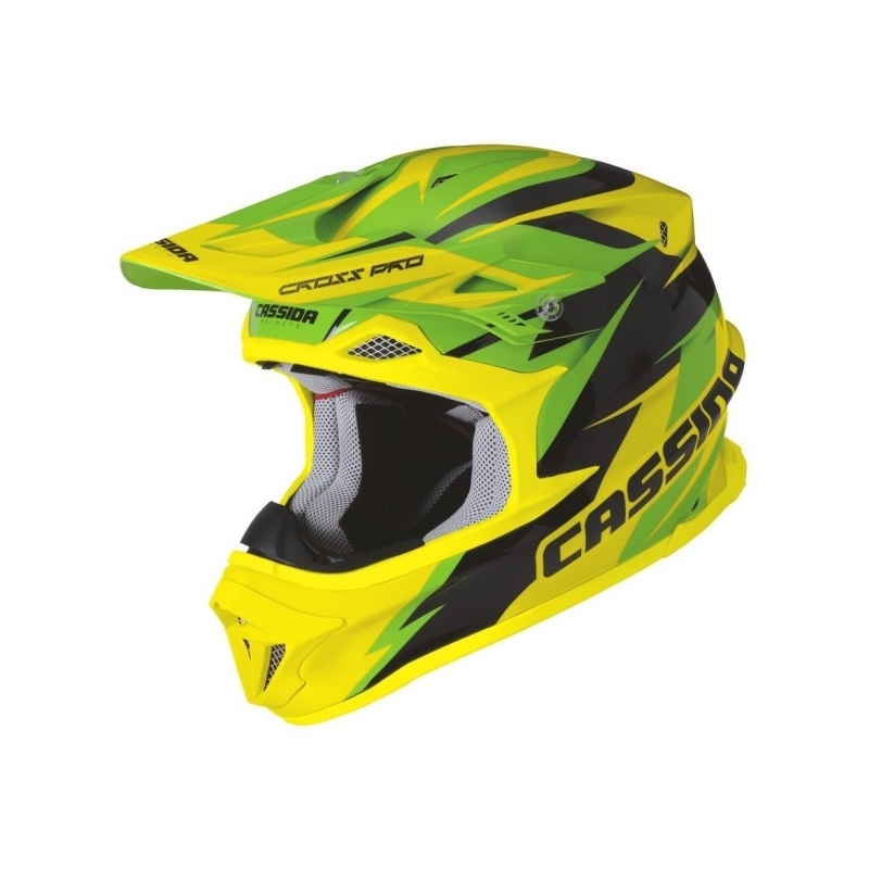 Motokrosová prilba Cassida Cross Pro - zeleno / žlto / čierna