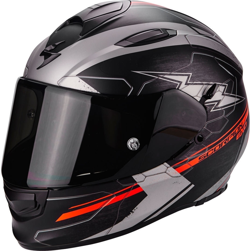 Integrálna prilba Scorpion EXO-510 Air Cross čierno-strieborno-neónovo červená výpredaj