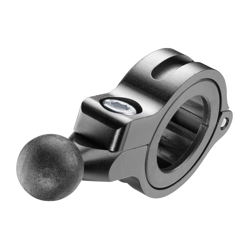 Hliníkový úchyt na riadidlá alebo zrkadlo pre púzdra Interphone so 17 mm kĺbom