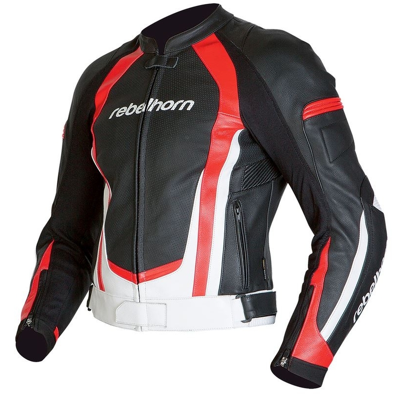Bunda na motorku Rebelhorn Piston II čierno / bielo / červená