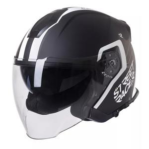 Otvorená prilba na motocykel Street Racer SR 01 čierno-biela