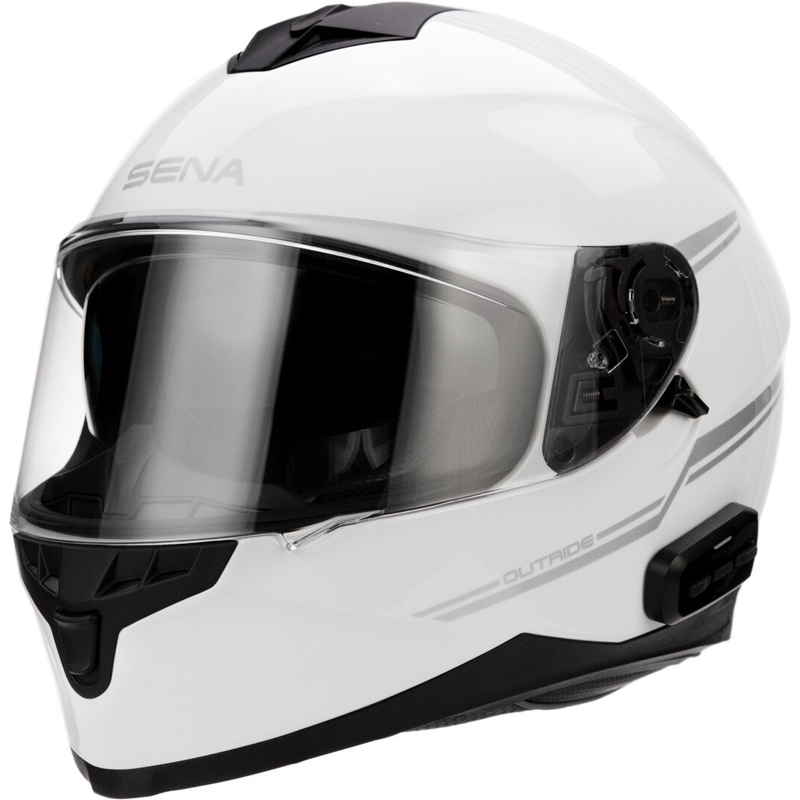 Prilba na motocykel s headsetom SENA Outride lesklá biela