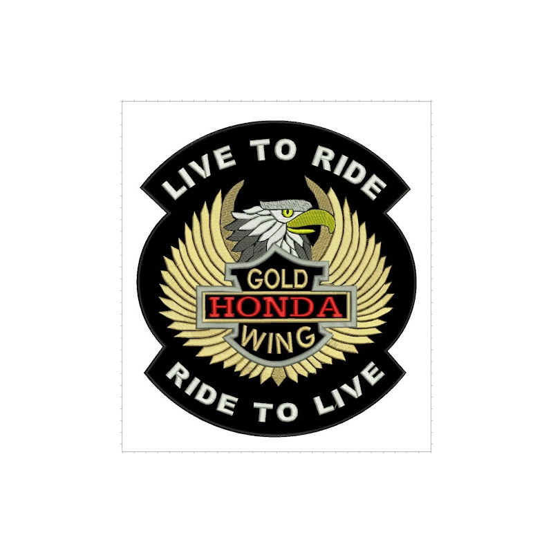 Nášivka Live to Ride Gold Wing - veľká výpredaj