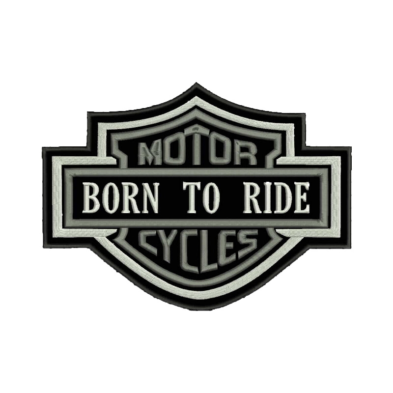 Nášivka Motor Cycles šedá - veľká