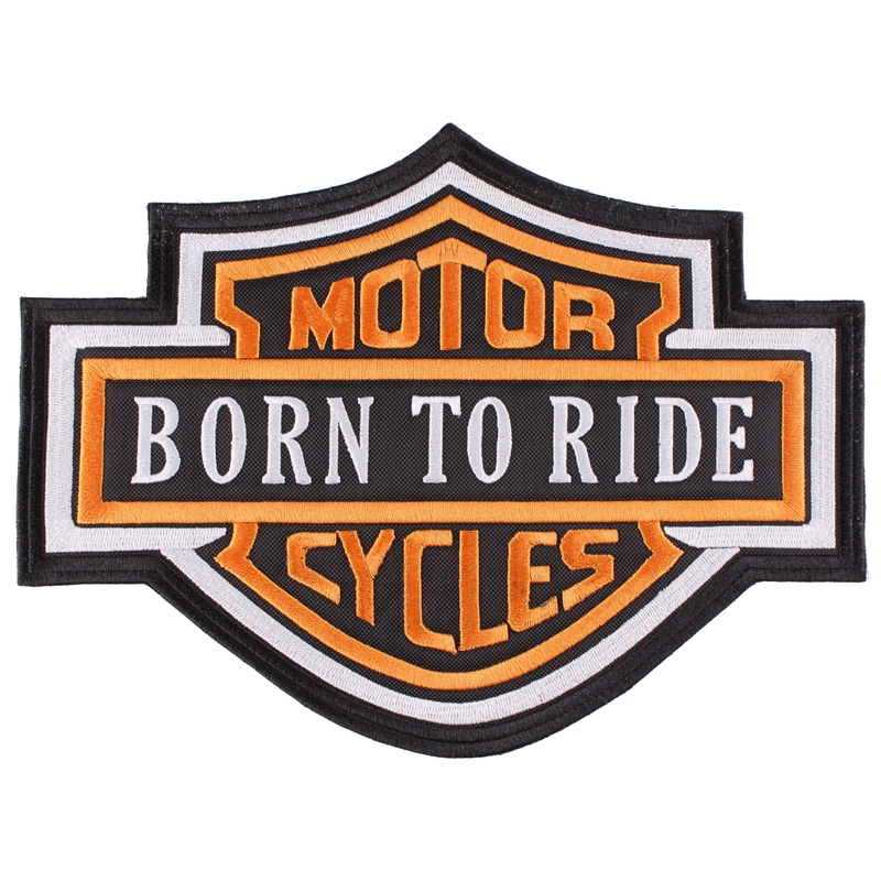 Nášivka Motor Cycles oranžová - veľká